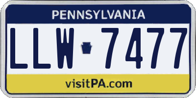 PA license plate LLW7477