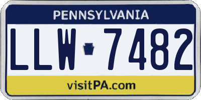 PA license plate LLW7482