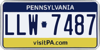 PA license plate LLW7487