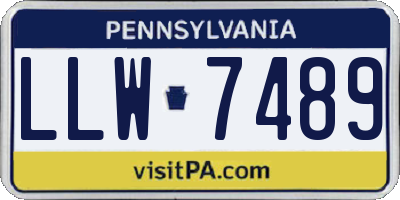 PA license plate LLW7489