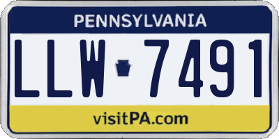 PA license plate LLW7491