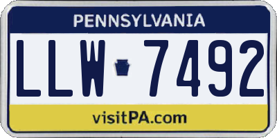 PA license plate LLW7492