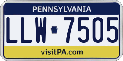 PA license plate LLW7505