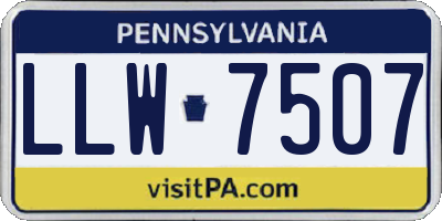 PA license plate LLW7507