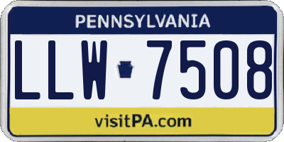PA license plate LLW7508