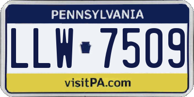 PA license plate LLW7509