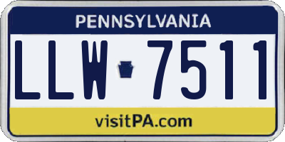 PA license plate LLW7511