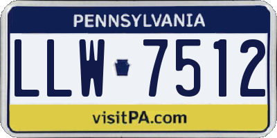 PA license plate LLW7512