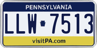 PA license plate LLW7513