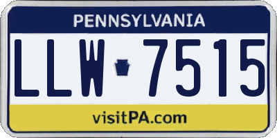 PA license plate LLW7515