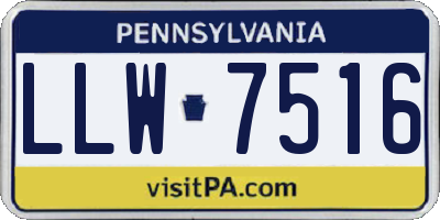 PA license plate LLW7516