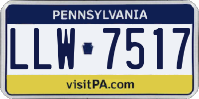PA license plate LLW7517