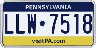 PA license plate LLW7518