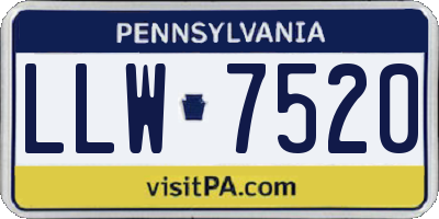 PA license plate LLW7520