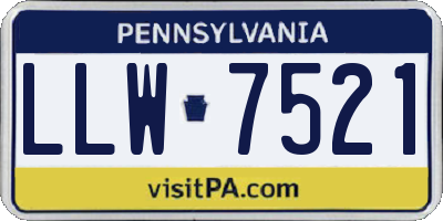 PA license plate LLW7521