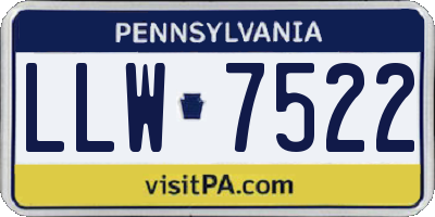 PA license plate LLW7522