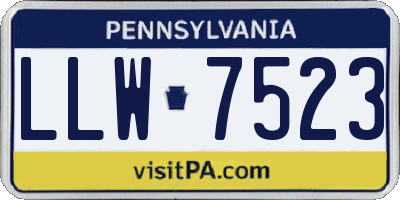 PA license plate LLW7523