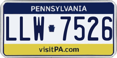 PA license plate LLW7526