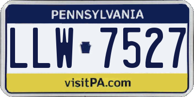 PA license plate LLW7527