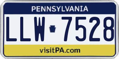 PA license plate LLW7528