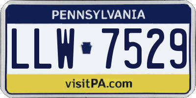 PA license plate LLW7529