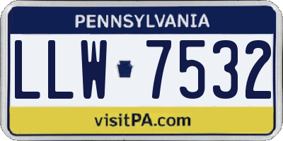 PA license plate LLW7532