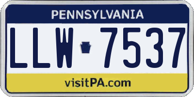 PA license plate LLW7537