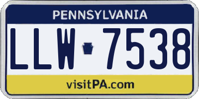 PA license plate LLW7538