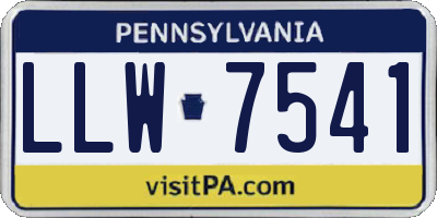 PA license plate LLW7541