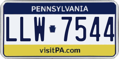 PA license plate LLW7544
