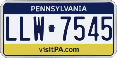 PA license plate LLW7545