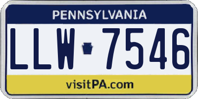 PA license plate LLW7546
