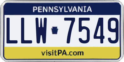 PA license plate LLW7549