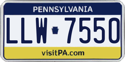 PA license plate LLW7550