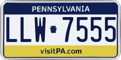PA license plate LLW7555