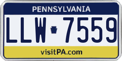 PA license plate LLW7559