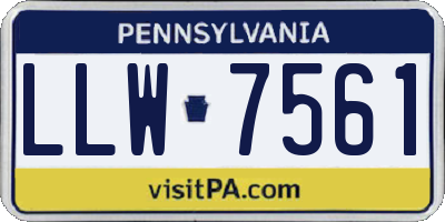 PA license plate LLW7561