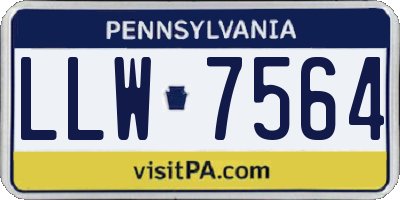 PA license plate LLW7564