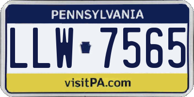 PA license plate LLW7565