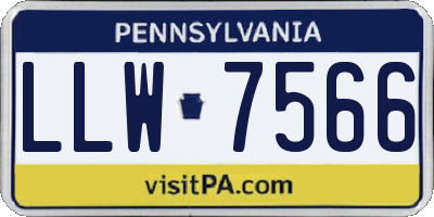 PA license plate LLW7566