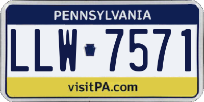 PA license plate LLW7571