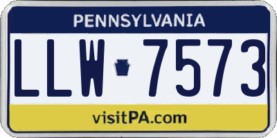 PA license plate LLW7573