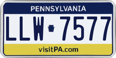 PA license plate LLW7577