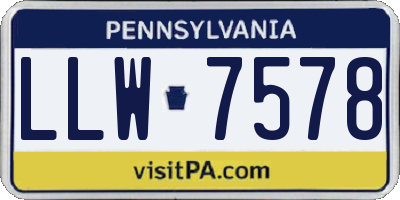 PA license plate LLW7578