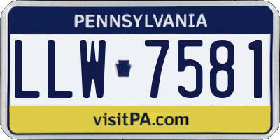 PA license plate LLW7581