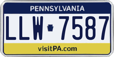 PA license plate LLW7587