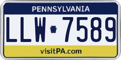 PA license plate LLW7589