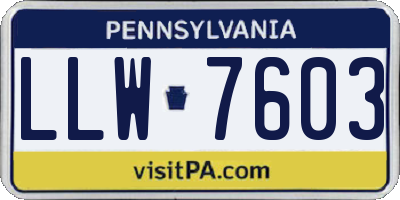 PA license plate LLW7603