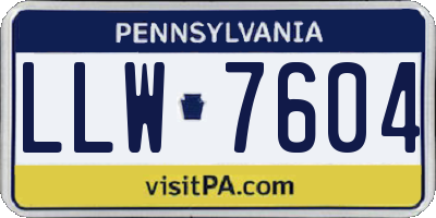 PA license plate LLW7604