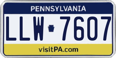 PA license plate LLW7607